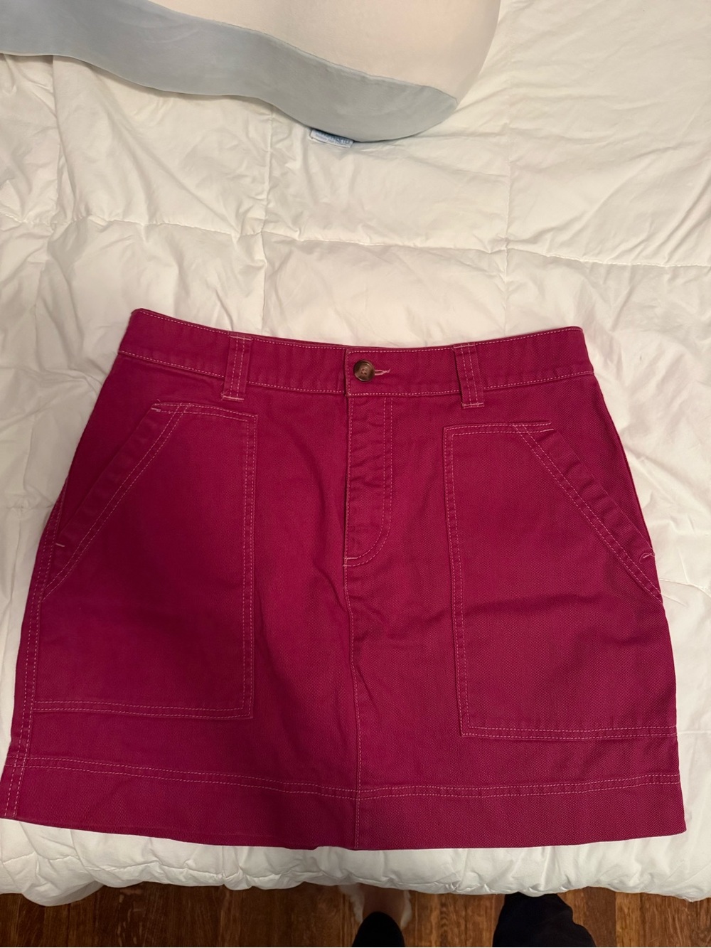 Women’s Magenta Denim Utility Mini Skirt Old Navy